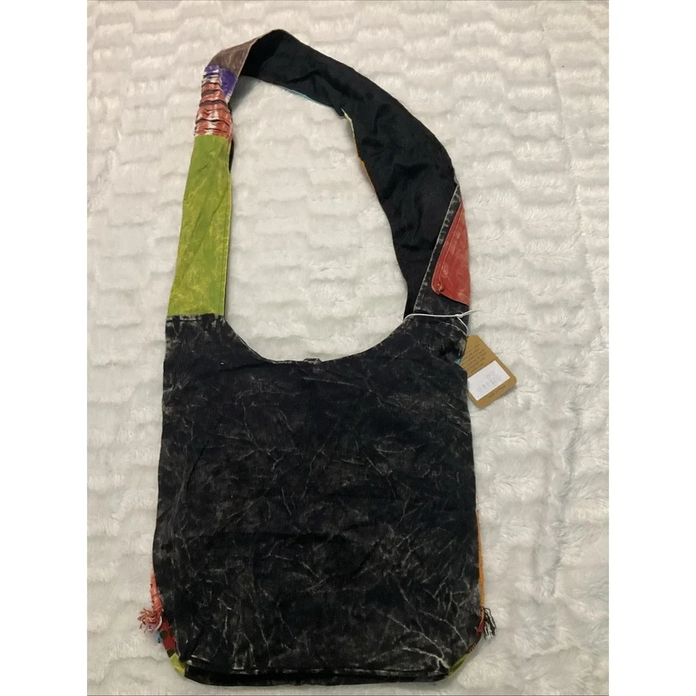 The Collection Royal Patchwork Boho Crossbody/Shoulder Bag Mushroom Hippie